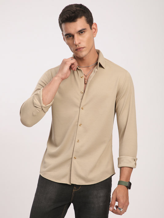 Light French Beige Waffle Shirt