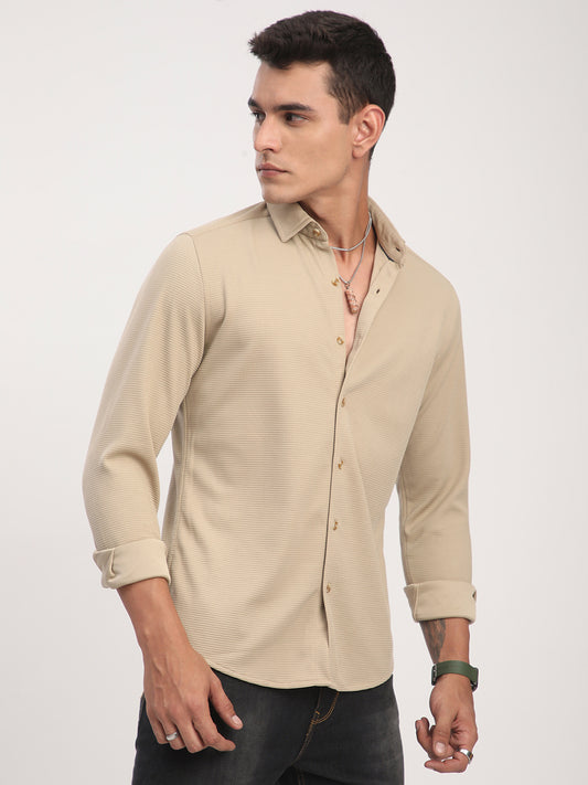 Light French Beige Waffle Shirt