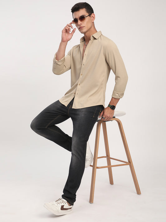 Light French Beige Waffle Shirt