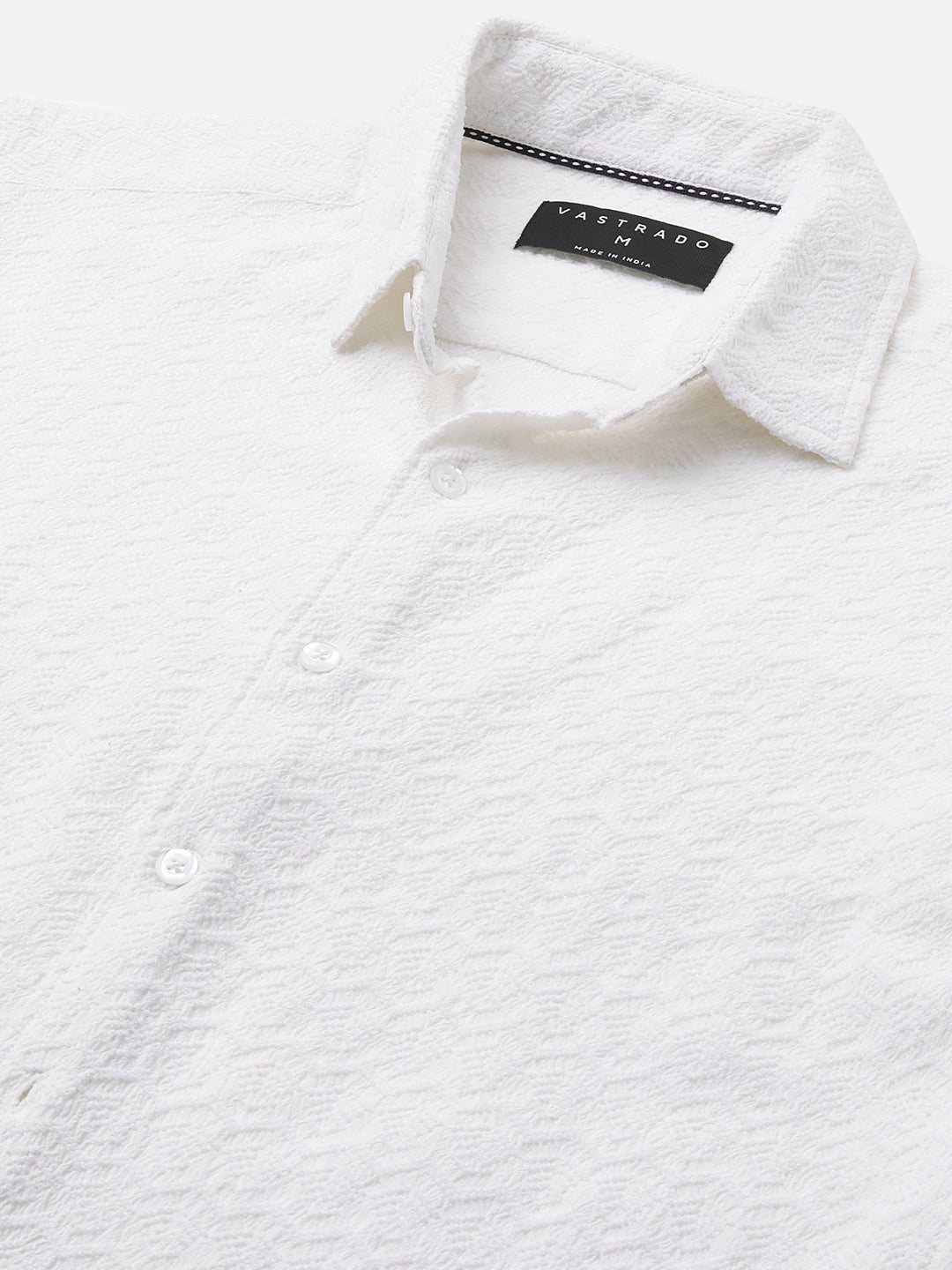 Snow White Cloud Grain Textured Shirt