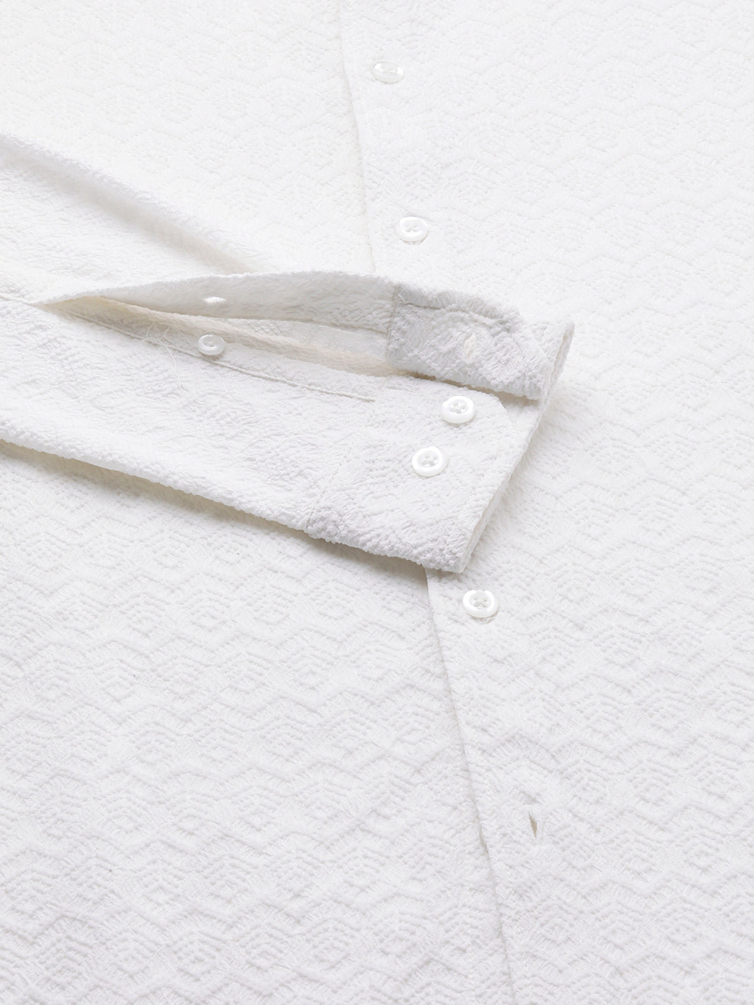 Snow White Cloud Grain Textured Shirt