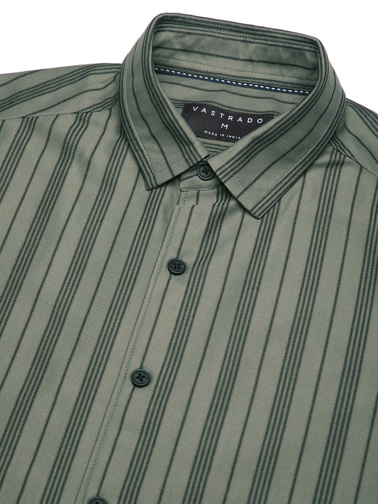 Classic Pullman Green Striped Shirt