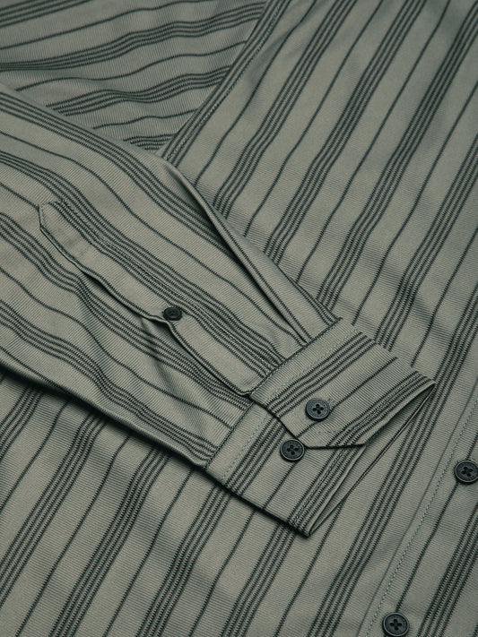 Classic Pullman Green Striped Shirt