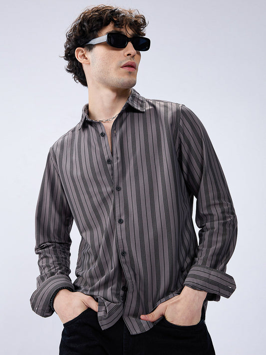 Grey Striped Shirt