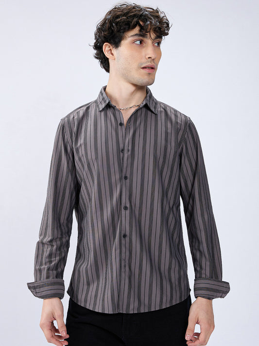Grey Striped Shirt
