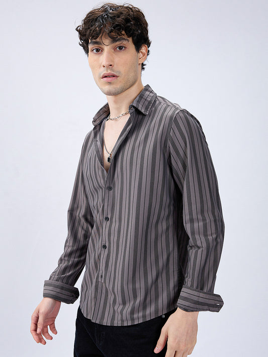 Grey Striped Shirt