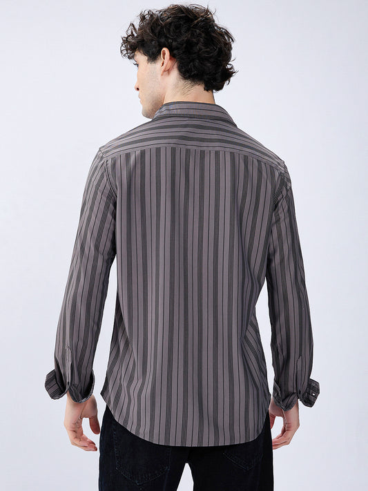Grey Striped Shirt