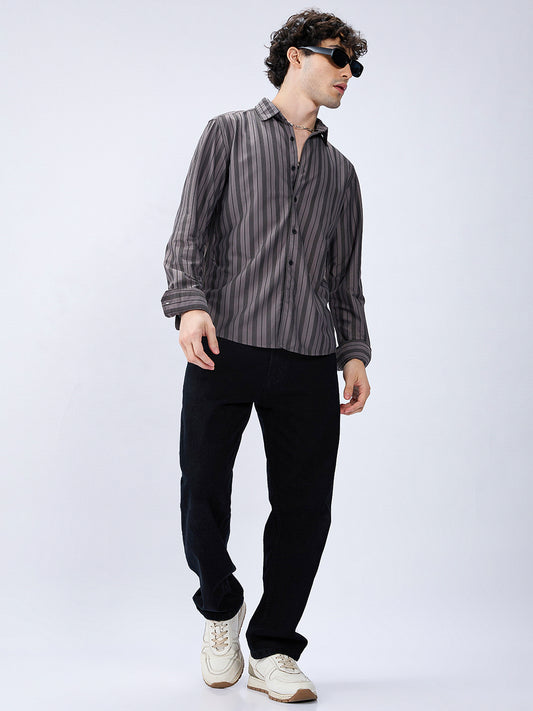 Grey Striped Shirt