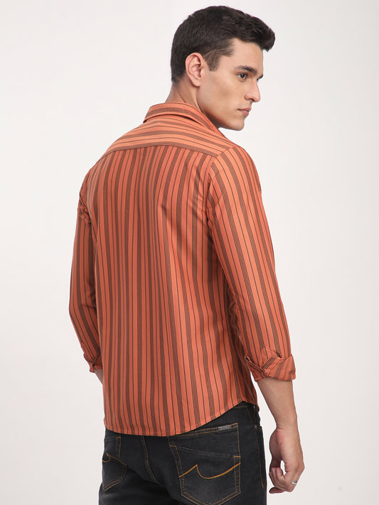Tawny Orange Striped Shirt
