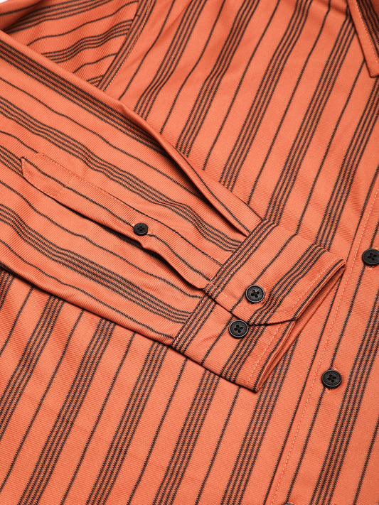 Tawny Orange Striped Shirt