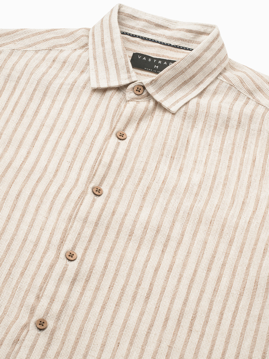 Ivory & Brown Burlap Striped Shirt