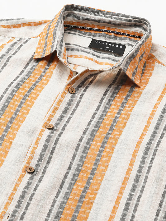 Stylish Multicolor Dobby Striped Shirt