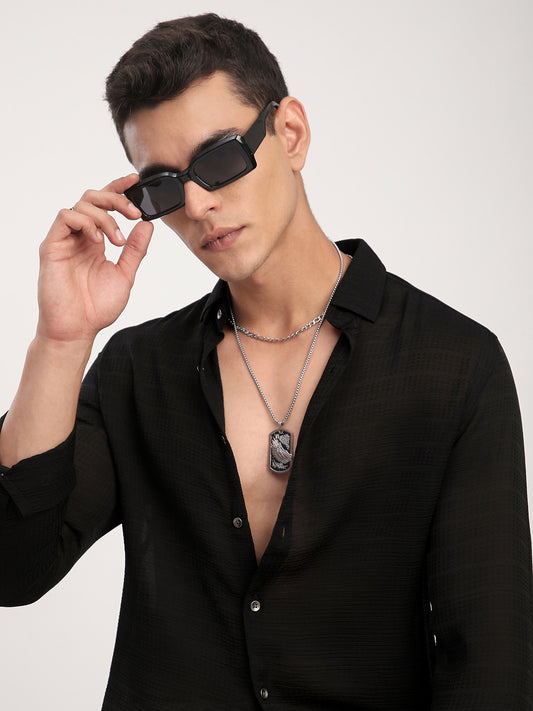 Black Stratum Crinkled Shirt