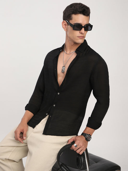 Black Stratum Crinkled Shirt