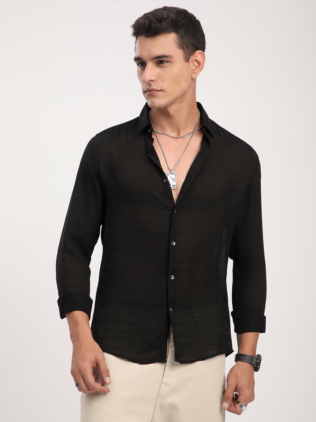 Black Stratum Crinkled Shirt