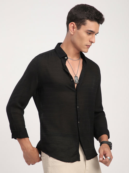 Black Stratum Crinkled Shirt