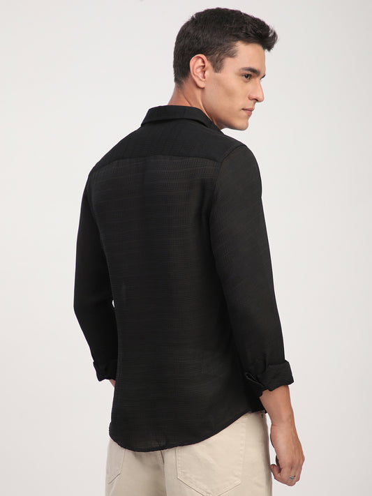 Black Stratum Crinkled Shirt