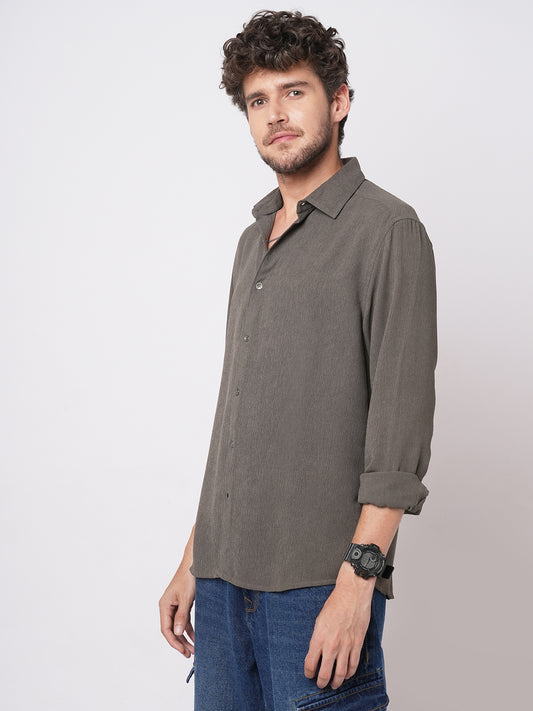 Crushed Warm Grey Textured Trail Shirt