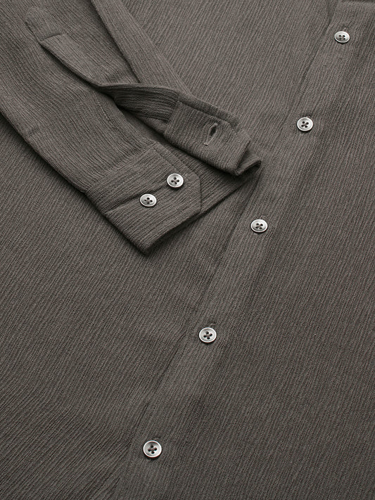 Crushed Warm Grey Textured Trail Shirt