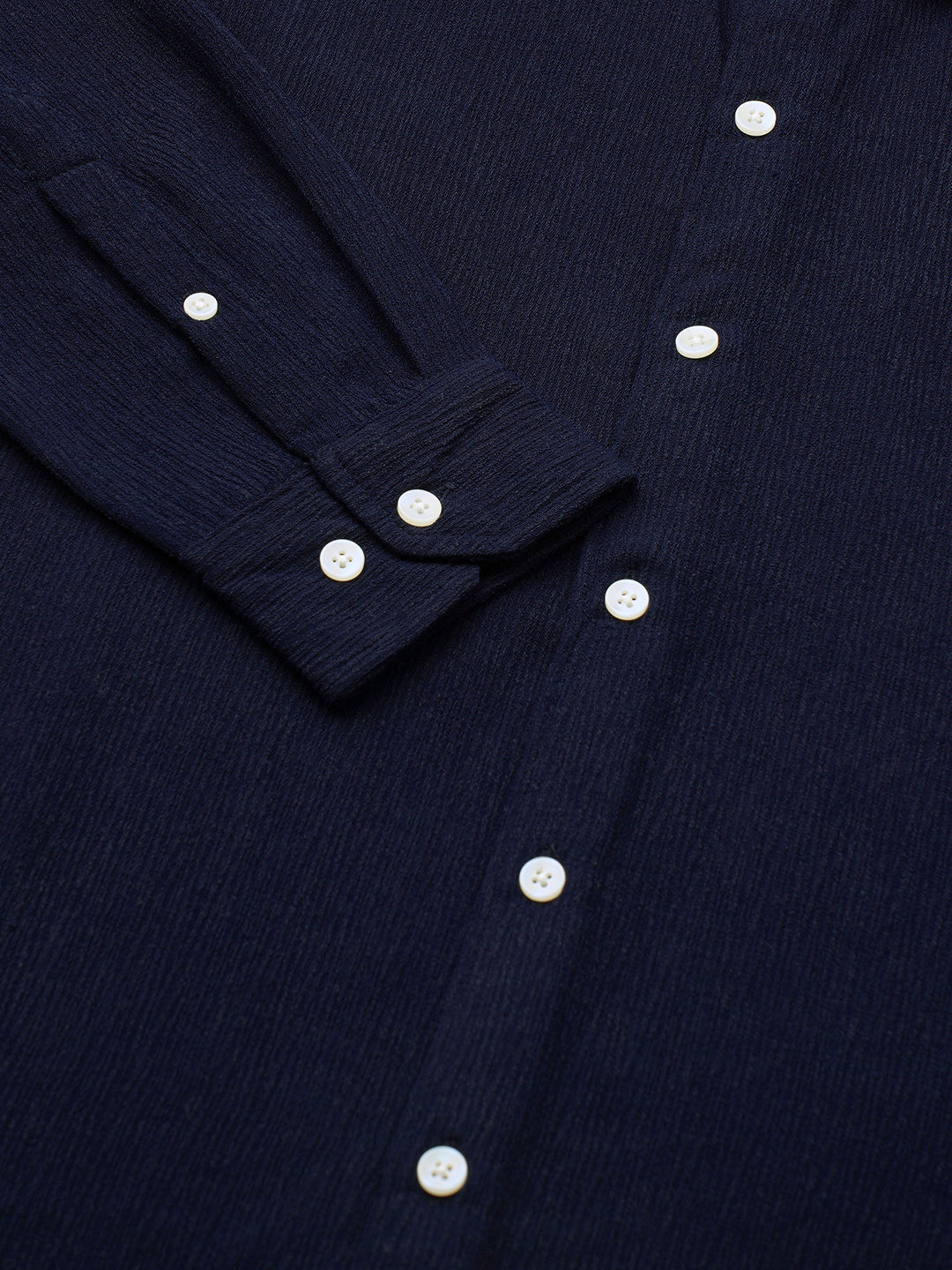 Classic Nocturne Blue Crepe Shirt