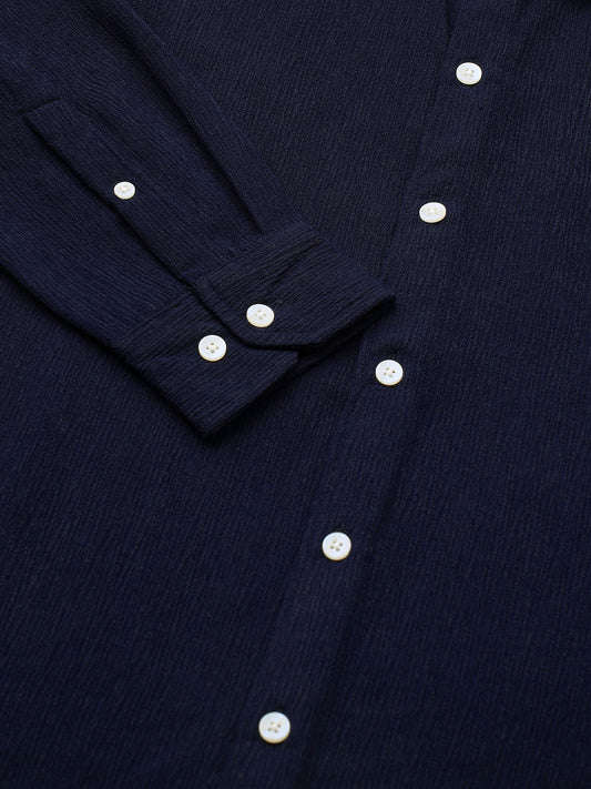 Classic Nocturne Blue Crepe Shirt