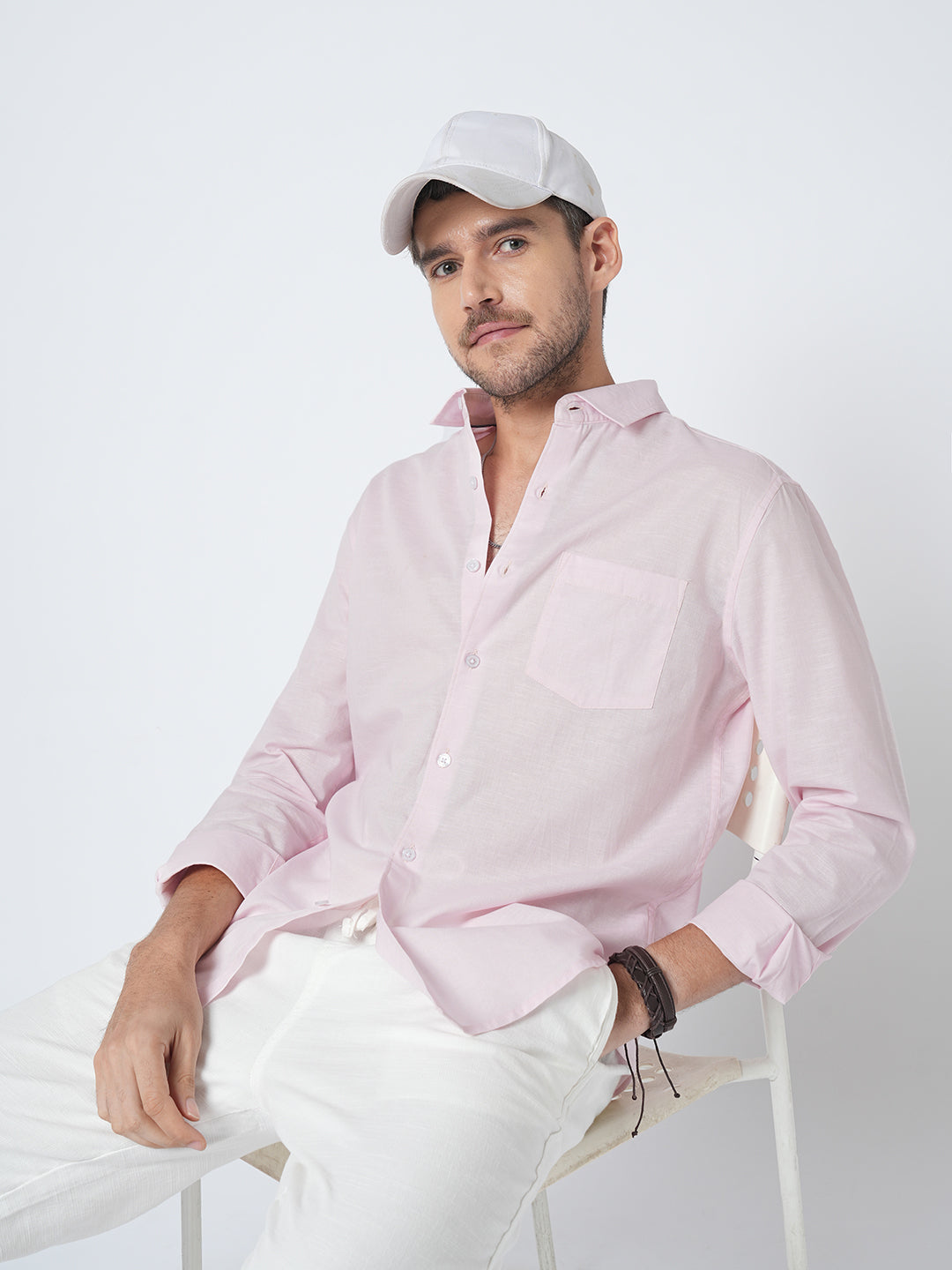 Cotton Candy Pink Slub Shirt