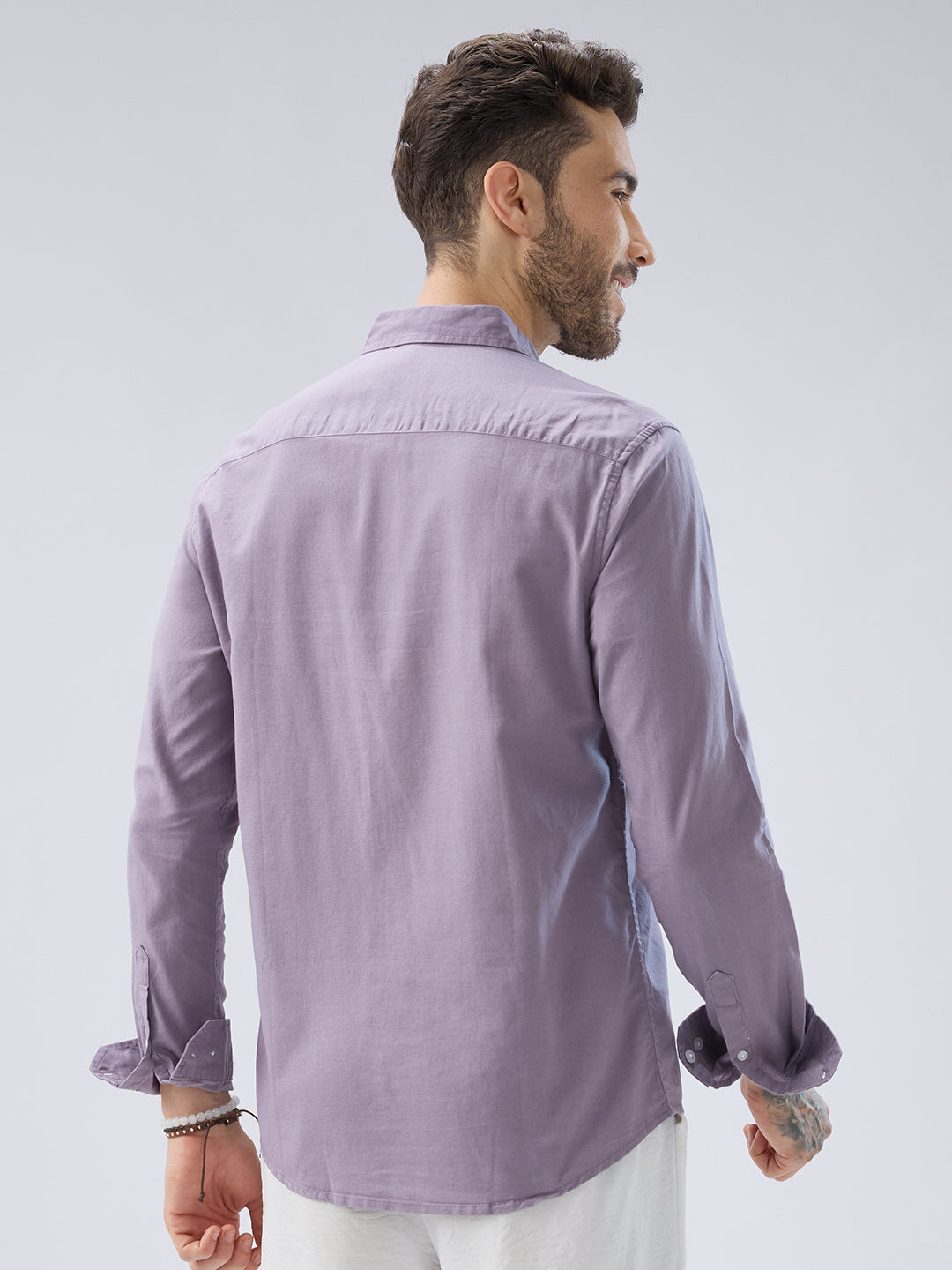 Muted Mauve Slub Textured Shirt