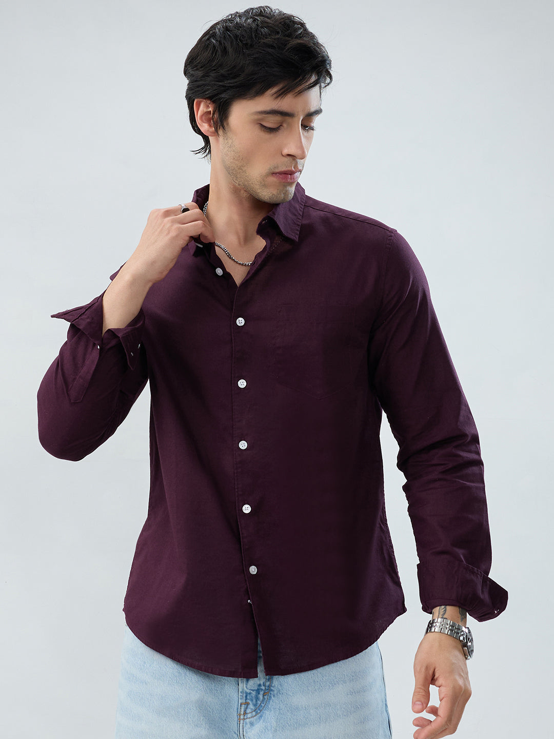 Solid Burgandy Everyday Shirt