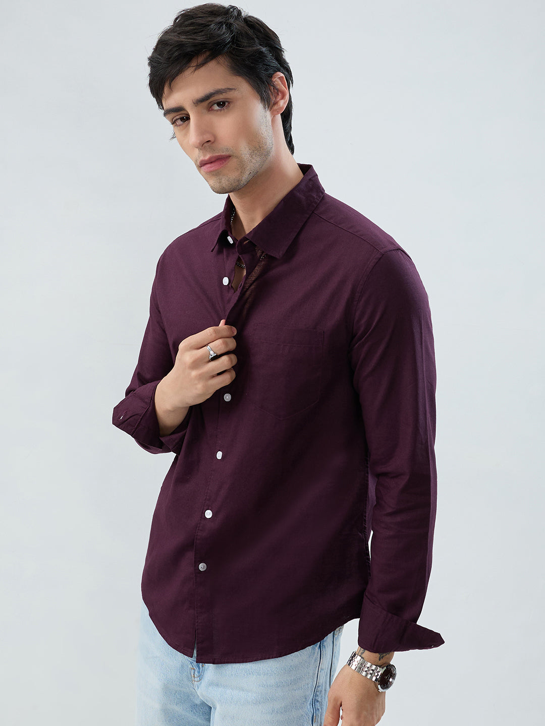 Solid Burgandy Everyday Shirt