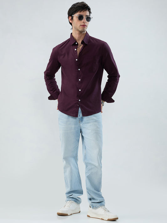 Solid Burgandy Everyday Shirt