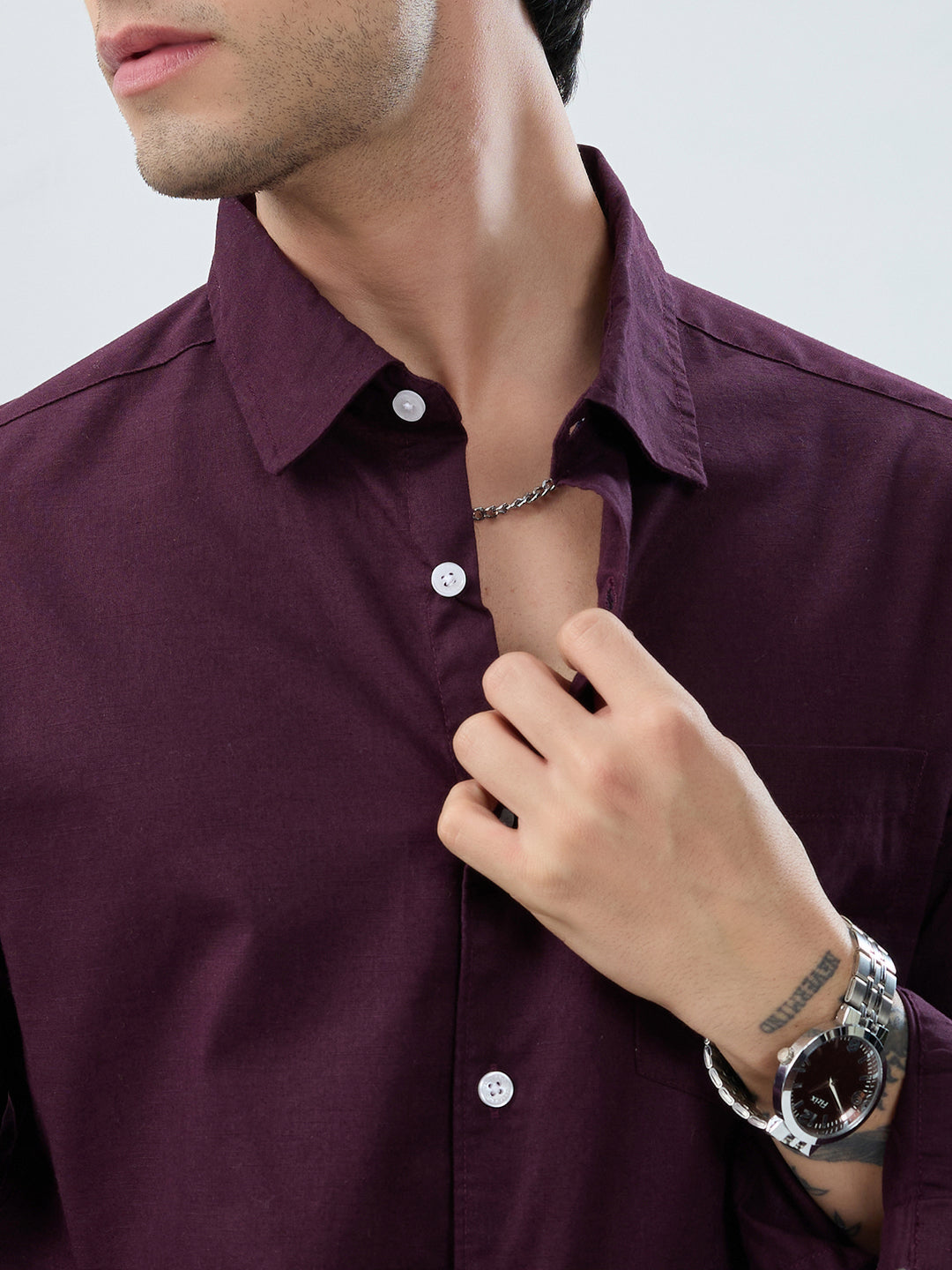 Solid Burgandy Everyday Shirt