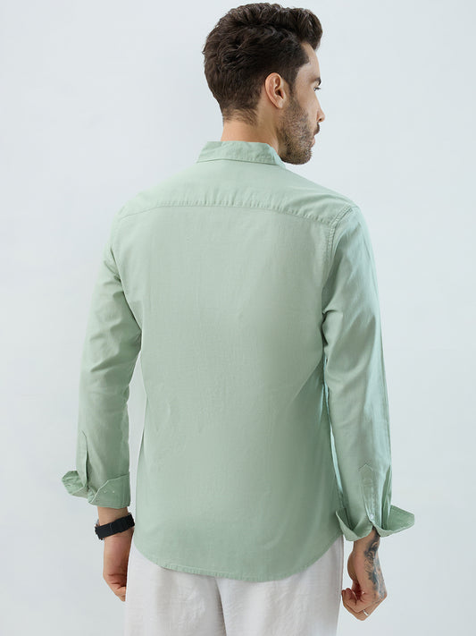 Green Pistachio Pop Slub Shirt