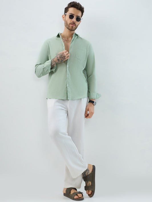 Green Pistachio Pop Slub Shirt