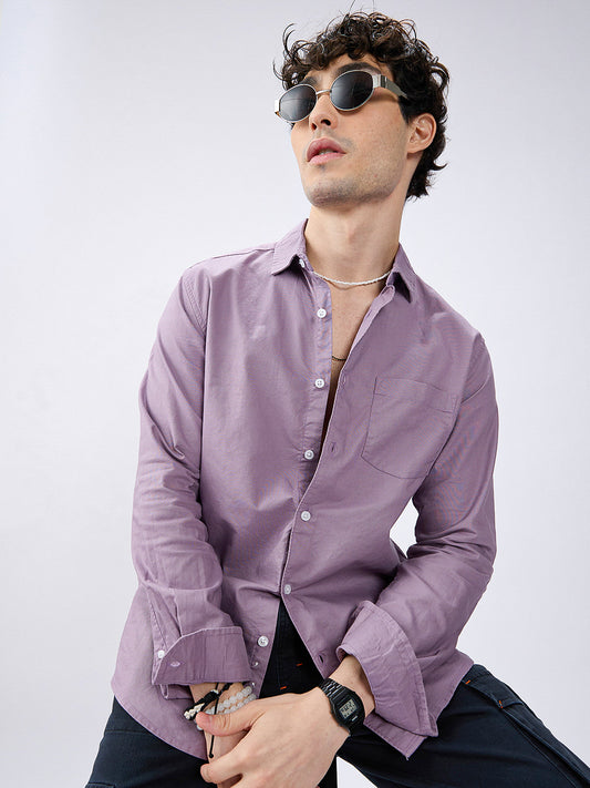 Solid Mauve Mist Classic Oxford Shirt