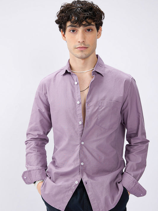Solid Mauve Mist Classic Oxford Shirt