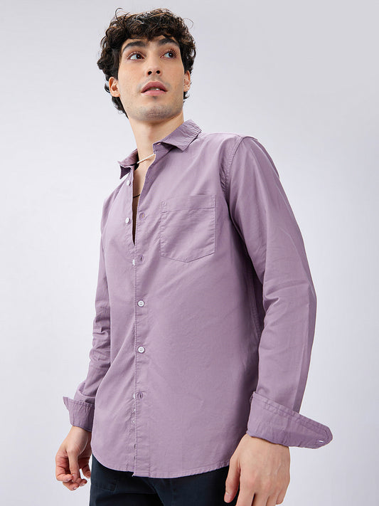 Solid Mauve Mist Classic Oxford Shirt