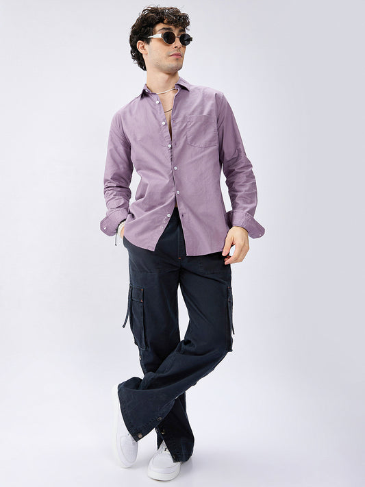 Solid Mauve Mist Classic Oxford Shirt
