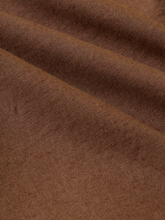 Brown Ember Pure Linen Summer Shirt