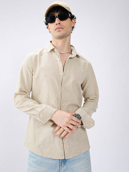 Neutral Beige Micro check Everyday Shirt