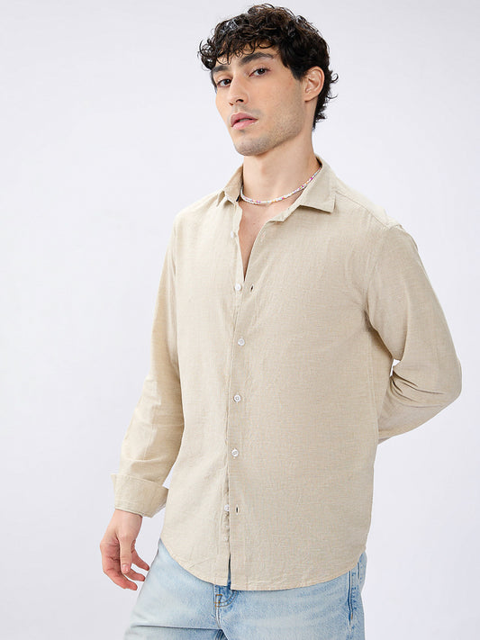 Neutral Beige Micro check Everyday Shirt