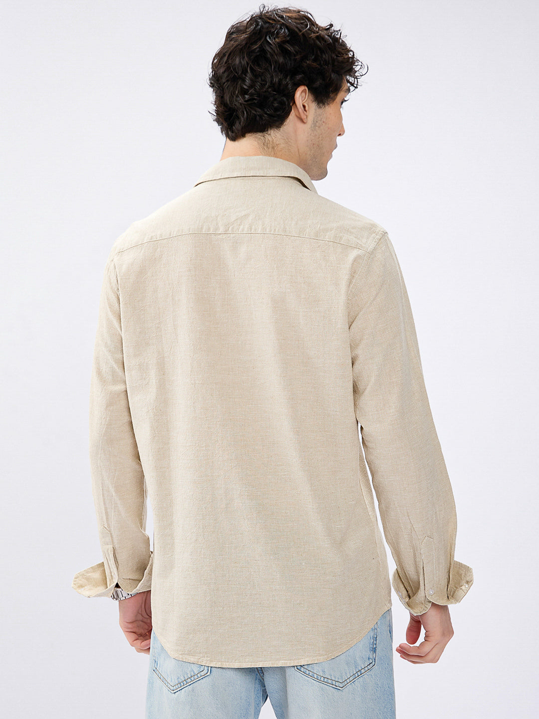 Neutral Beige Micro check Everyday Shirt