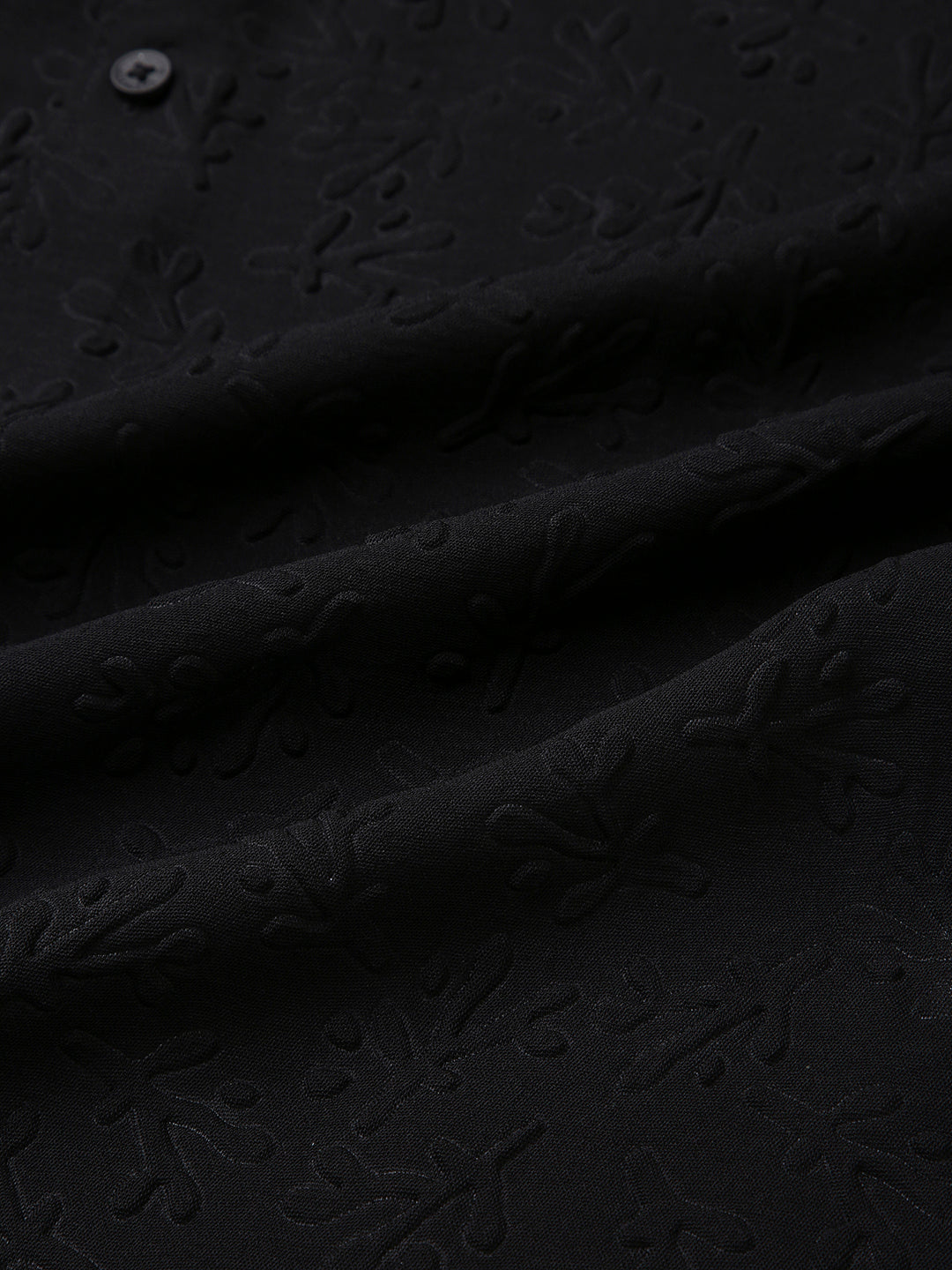 Onyx Black Floral Textured Shirt