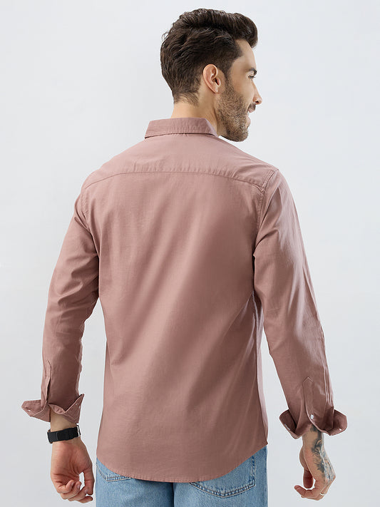 Terracotta Tone Brown Slub Shirt