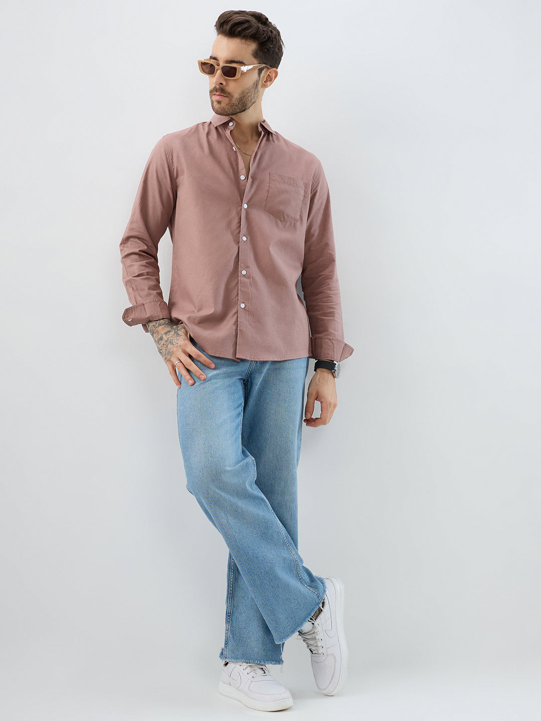 Terracotta Tone Brown Slub Shirt