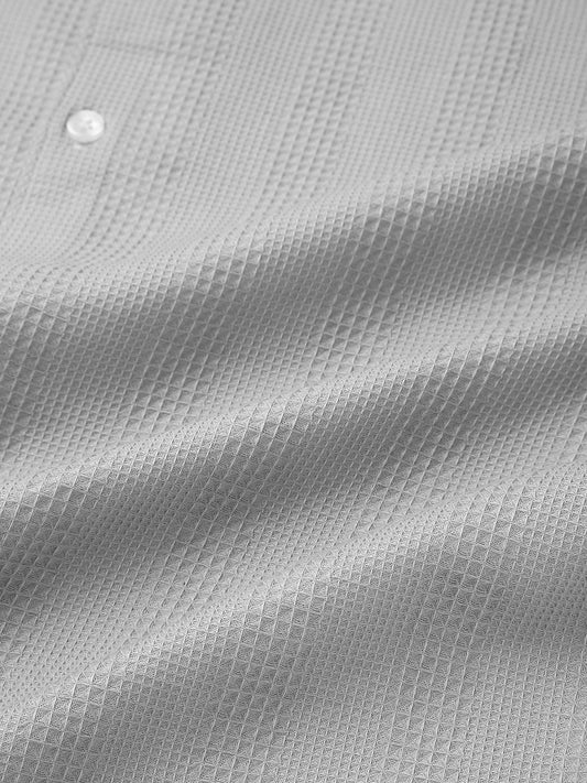 Grey Haze Waffle Grid Weave Shirt