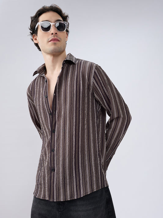 Contrast Pinstripe Evening Shirt