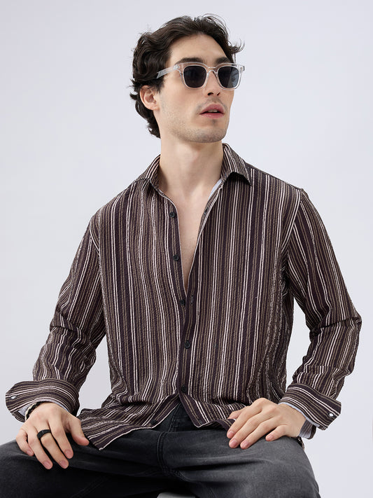 Contrast Pinstripe Evening Shirt