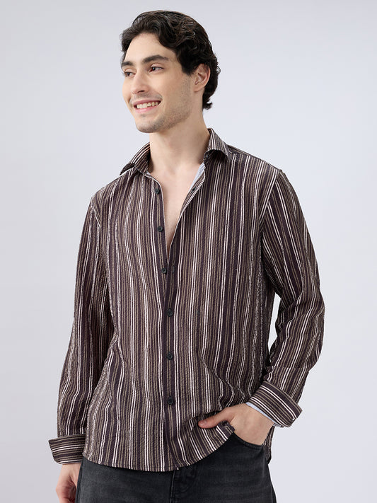 Contrast Pinstripe Evening Shirt