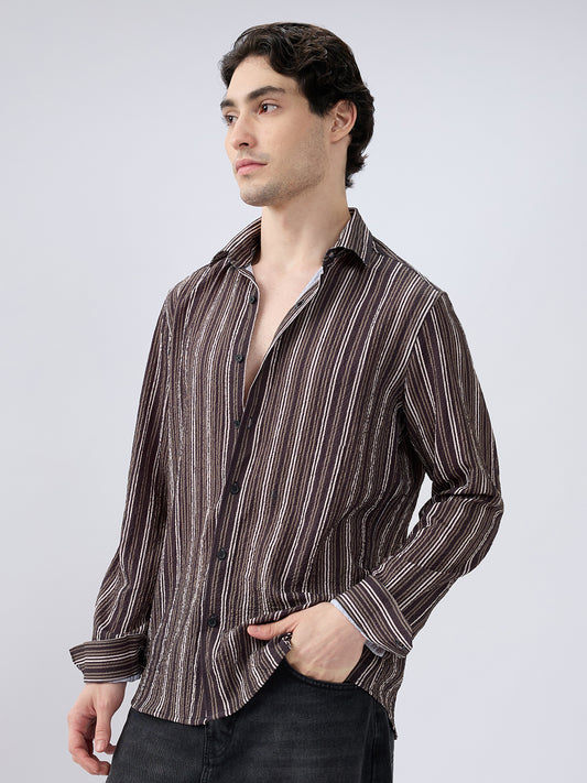 Contrast Pinstripe Evening Shirt