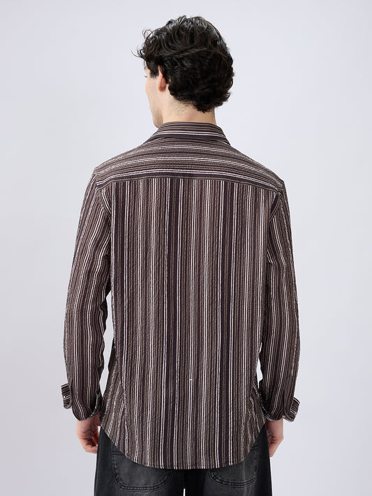 Contrast Pinstripe Evening Shirt